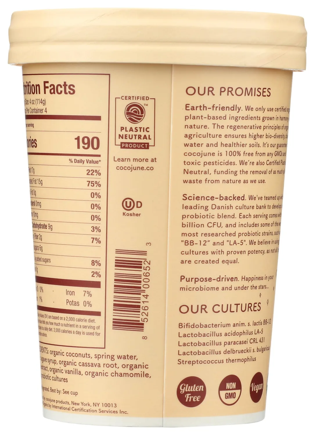 Cocojune Organic Vanilla & Chamomile Coconut Yogurt, 16 Ounce