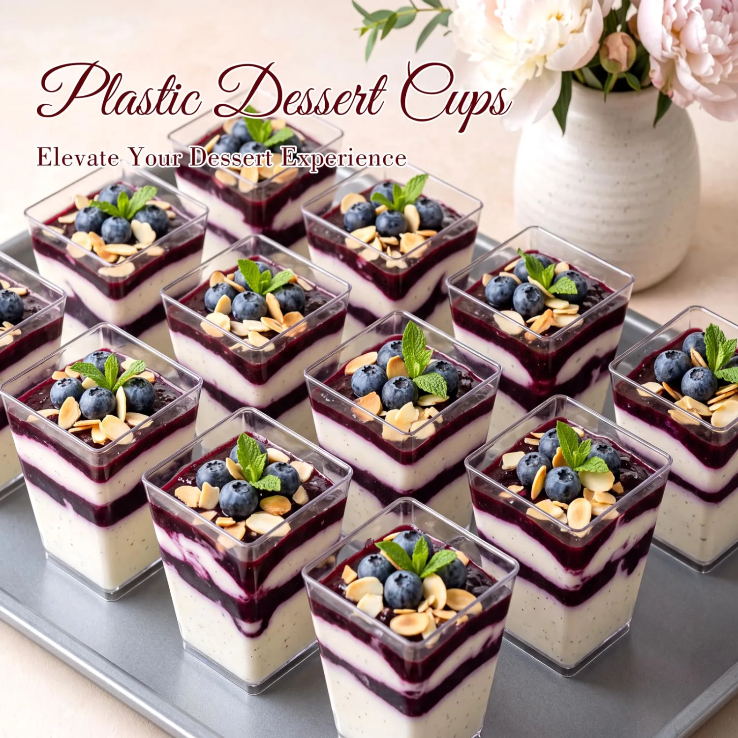 YOUBET 100 Pack Plastic Dessert Cups for Party