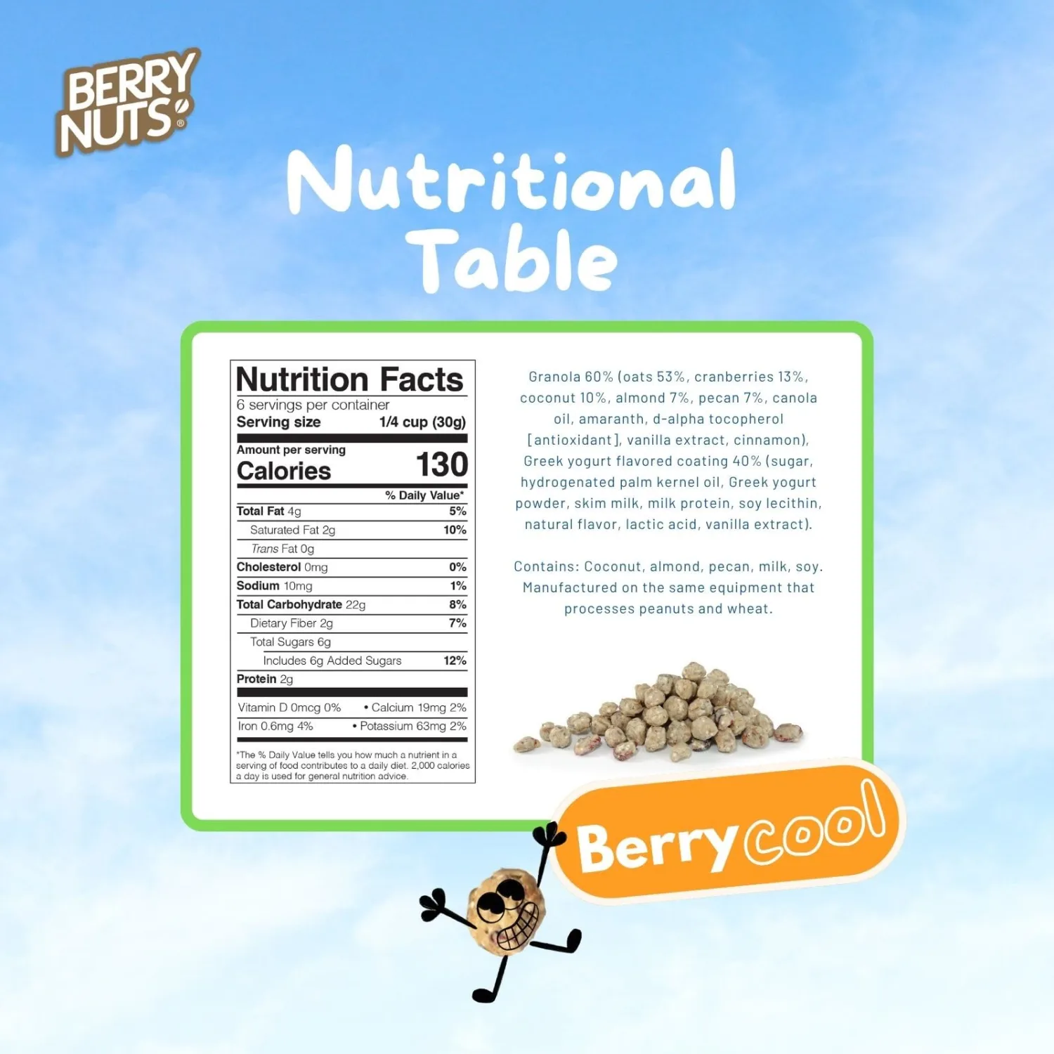 Berry Nuts Greek Yogurt Granola Bites, 2 x 6.34 oz (2-Pack), Yogurt Bites