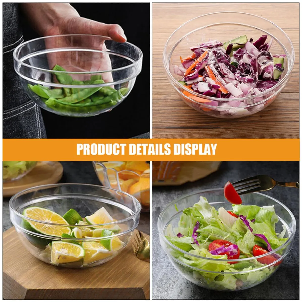 Operitacx Reusable Salad Bowl for Fruit, Cereal, Yogurt PC