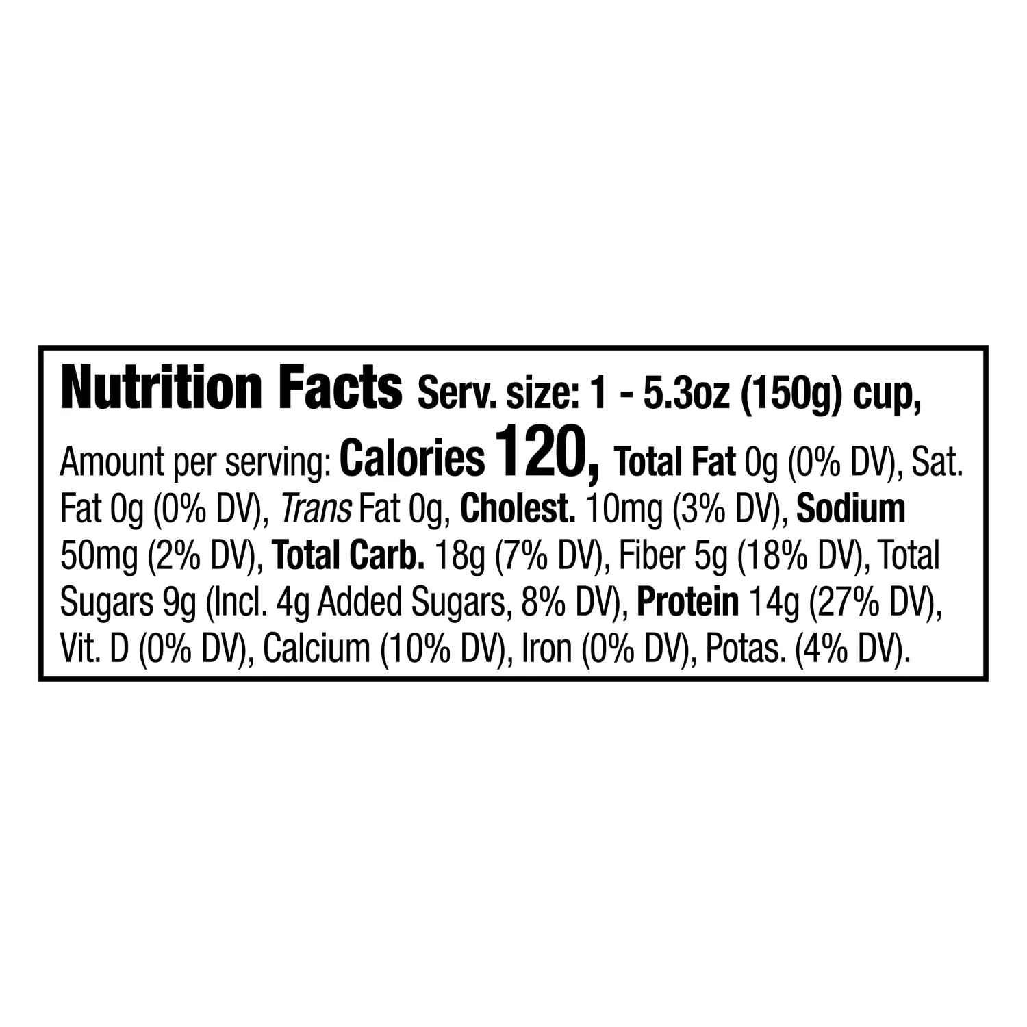 siggi's Fruit and Fiber Peach Nonfat Yogurt, 5.3 oz Cup
