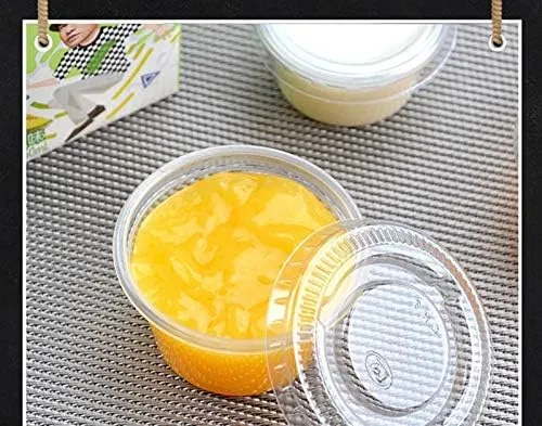 (50PcS 150ml PE material plastic cup with lid, pudding, yogurt, sauce, sampling, cake, transparent jelly cup