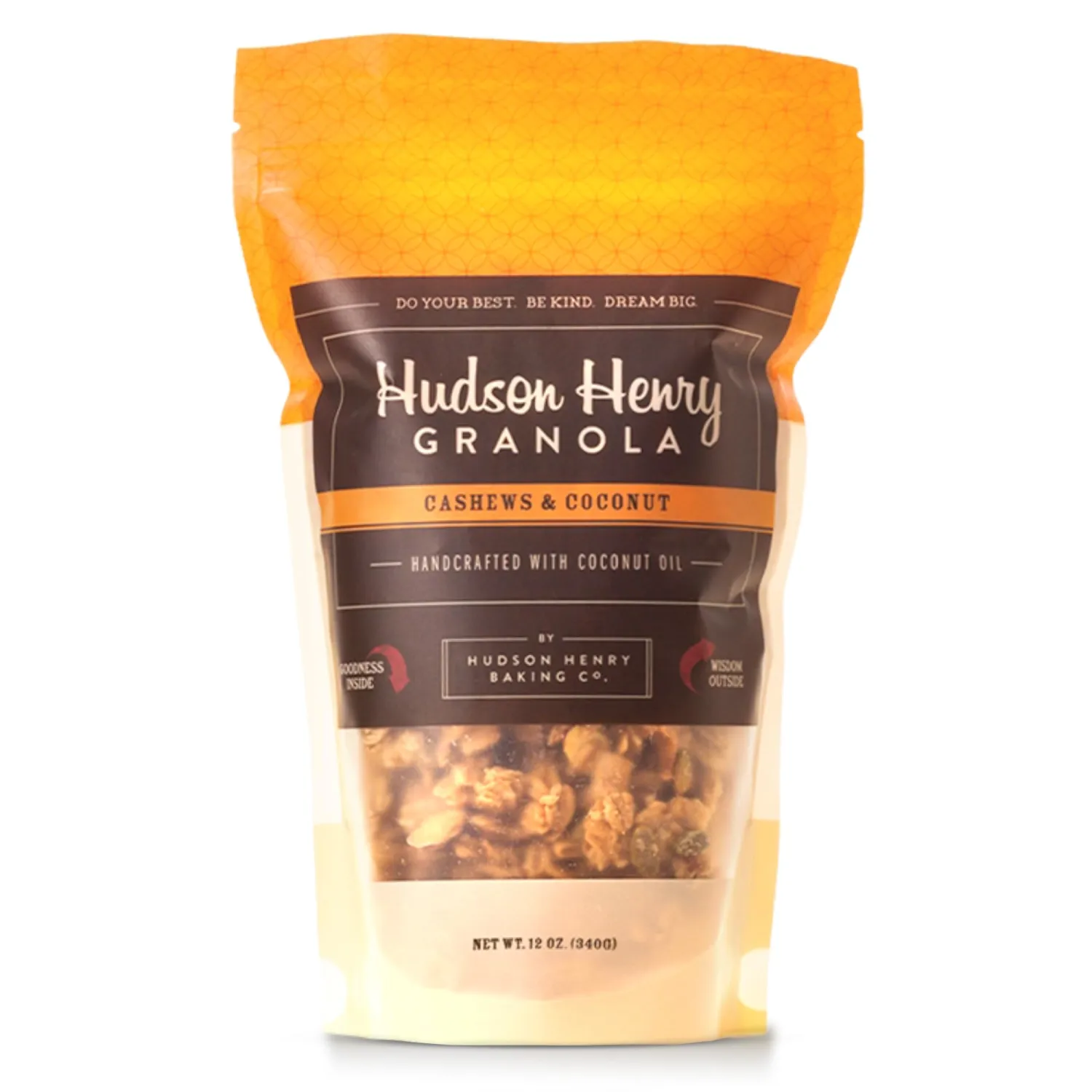 Hudson Henry Cashew Coconut Granola | Gluten Free Granola with Nuts and Seeds | Vegan, Non-GMO & Small Batch Baked with Pure Maple Syrup & Organic Coconut Oil | 1 Pack, 12 oz Bag