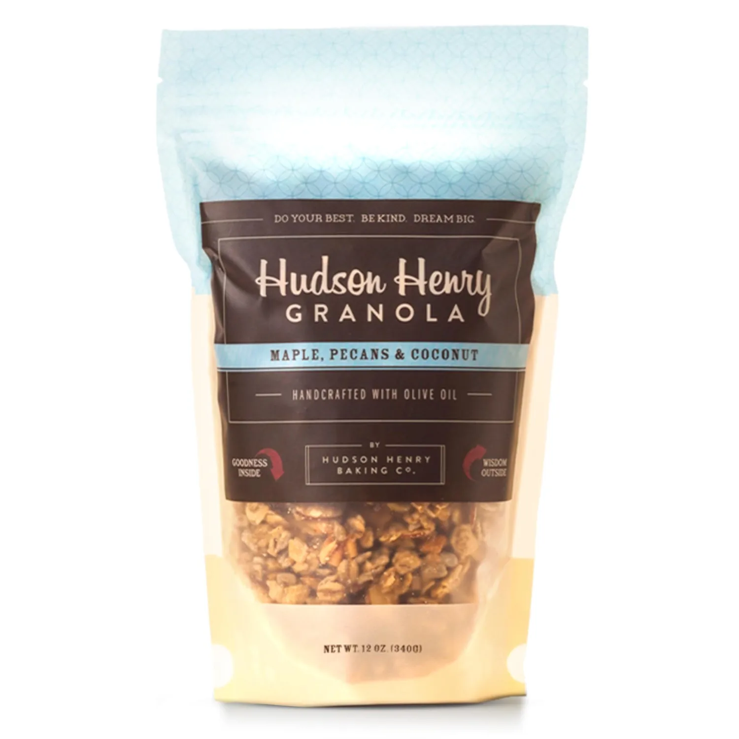 Hudson Henry Maple Pecan Coconut Granola | Gluten Free Granola with Nuts & Seeds | Vegan, Non-GMO & Small Batch Baked with Pure Maple Syrup & Extra Virgin Olive Oil | 1 Pack, 12 oz Bag