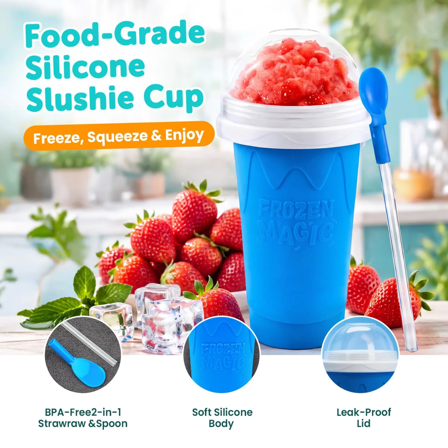 Slushy Cup, Slushie Maker Cup with Included Spoon