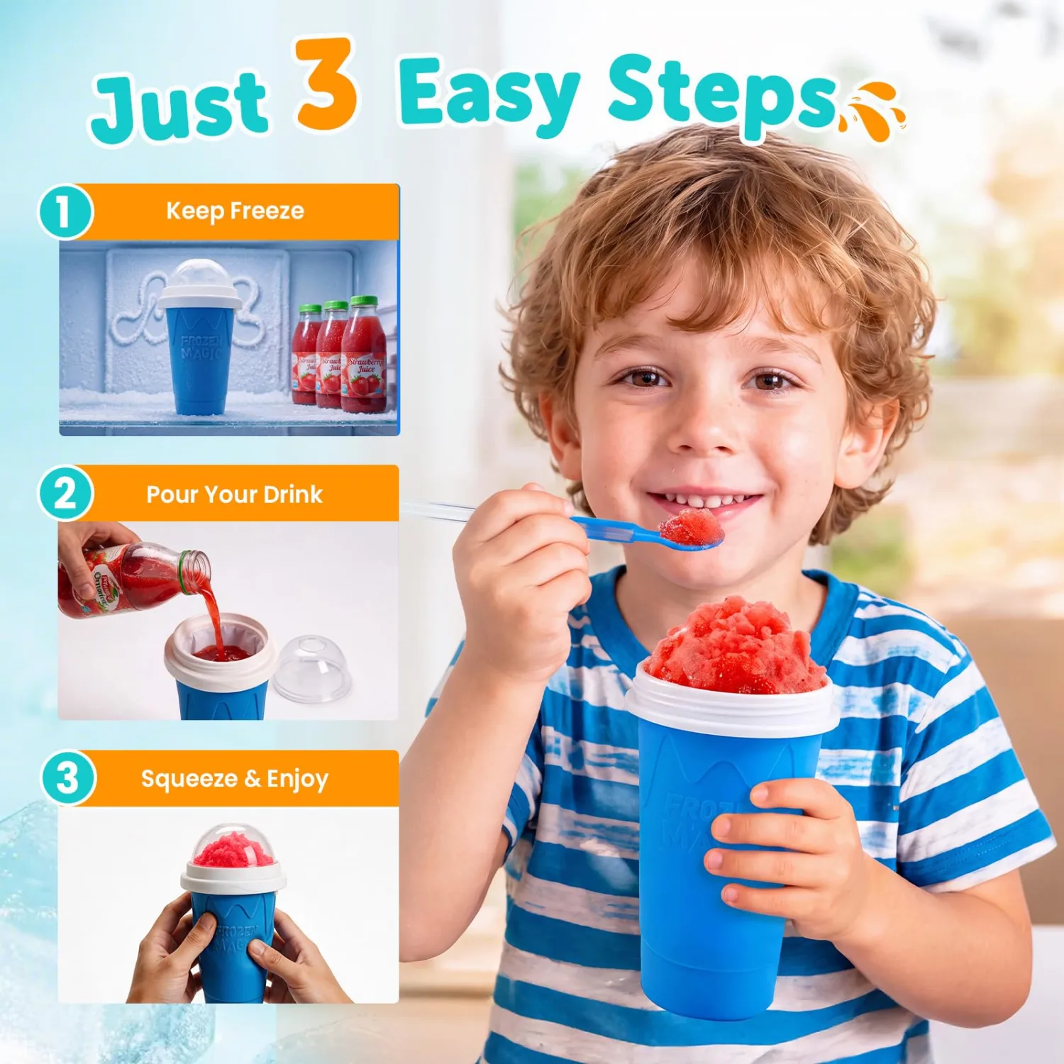 Slushy Cup, Slushie Maker Cup with Included Spoon
