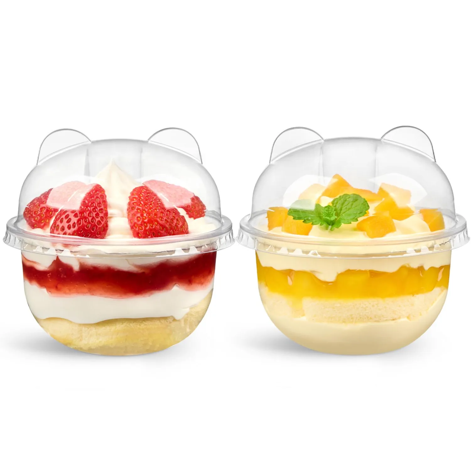 50 Pack 8 oz Plastic Dessert Cups with Lids