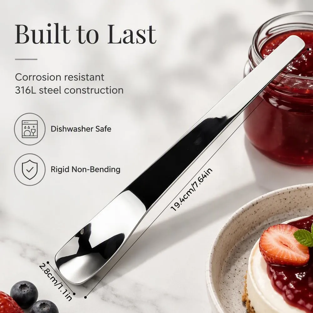 Stainless Steel Dessert Spoon with Long Ergonomic Handle Yogurt Spoon, 1