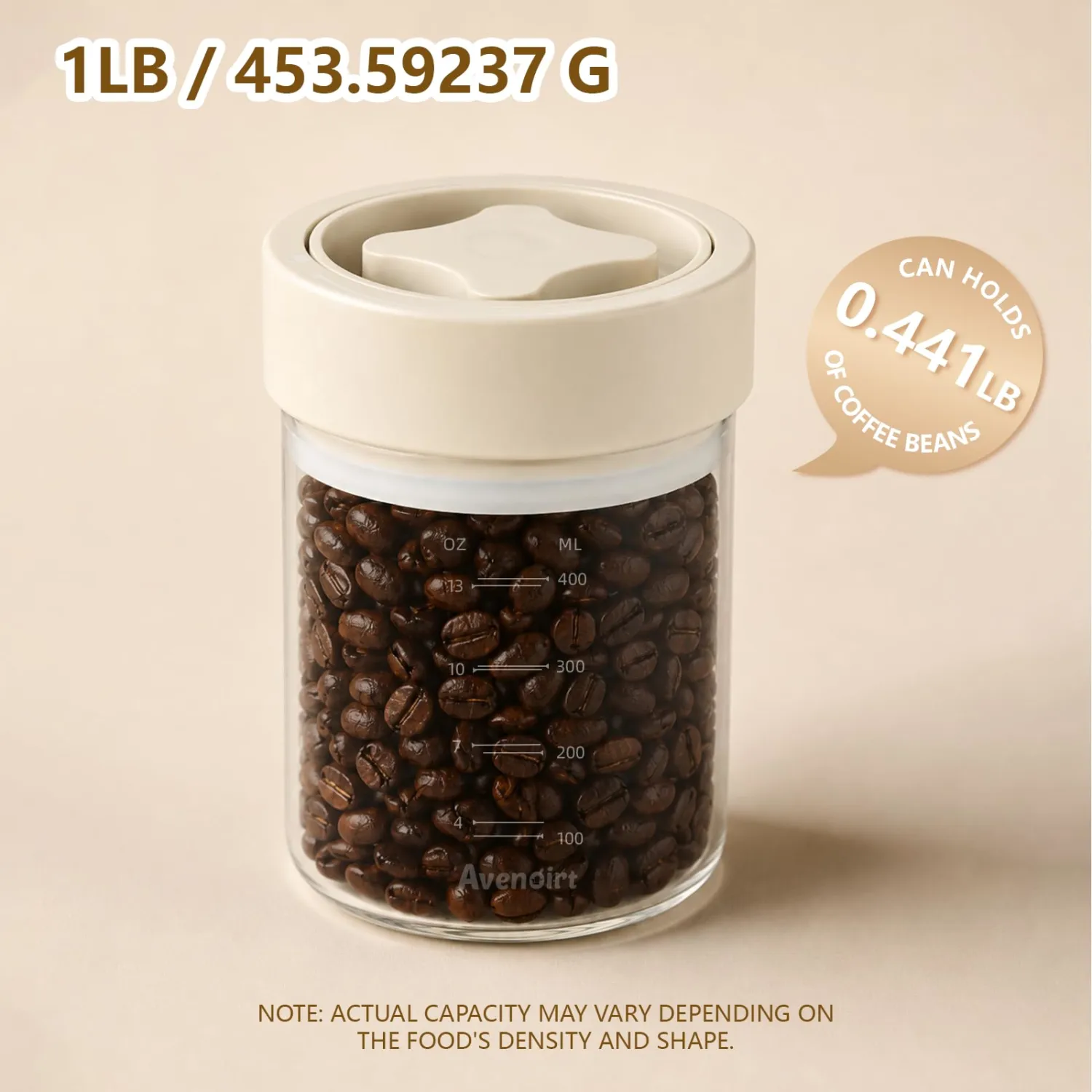 14oz Airtight Glass Storage Jar, Yogurt Container