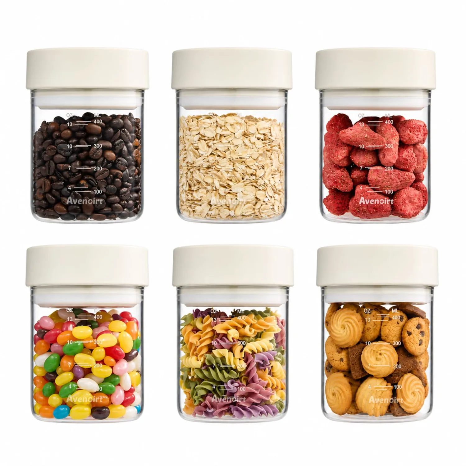 14oz Airtight Glass Storage Jar, Yogurt Container