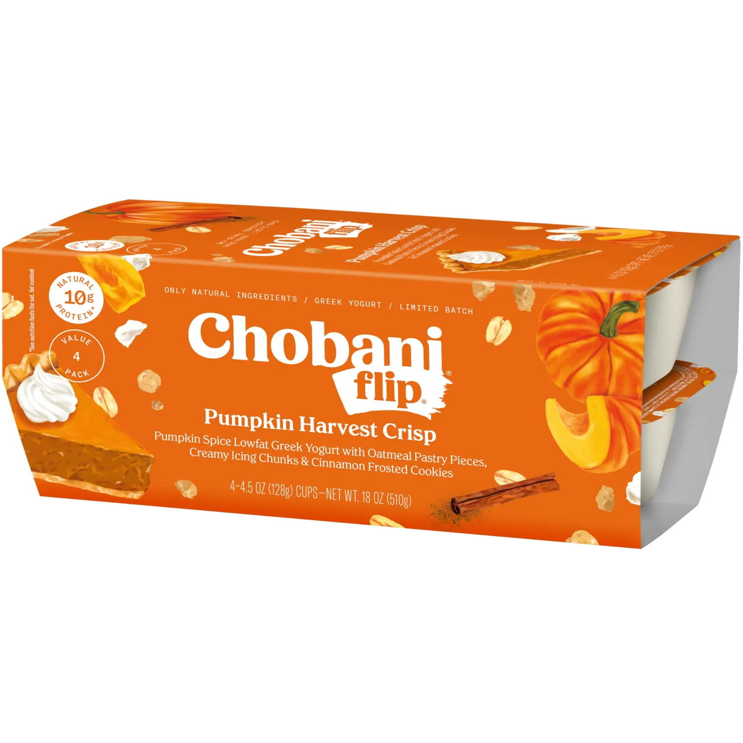 Chobani® Flip® Low-Fat Greek Yogurt Pumpkin Harvest Crisp 4.5oz 4-pack