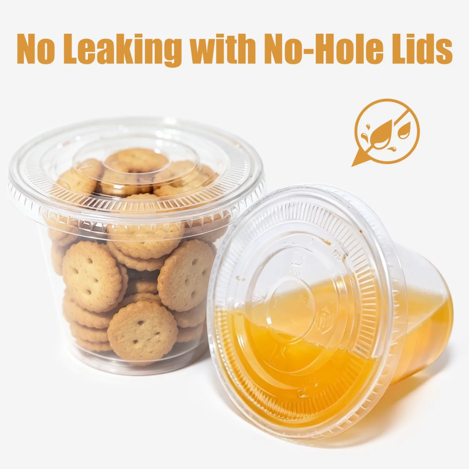 9 oz Clear Plastic Cups with No Hole Flat Lids 20 Pack