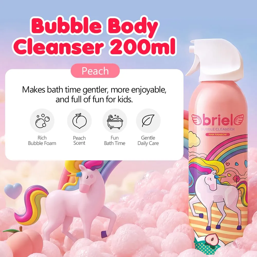 briel Kids Bubble Body Wash, Peach, 200ml