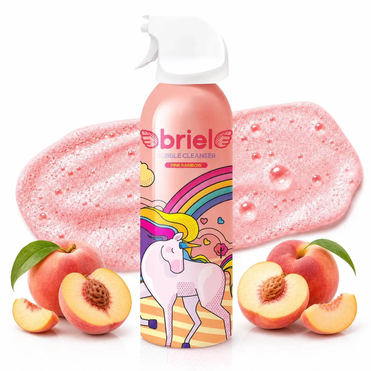 briel Kids Bubble Body Wash, Peach, 200ml