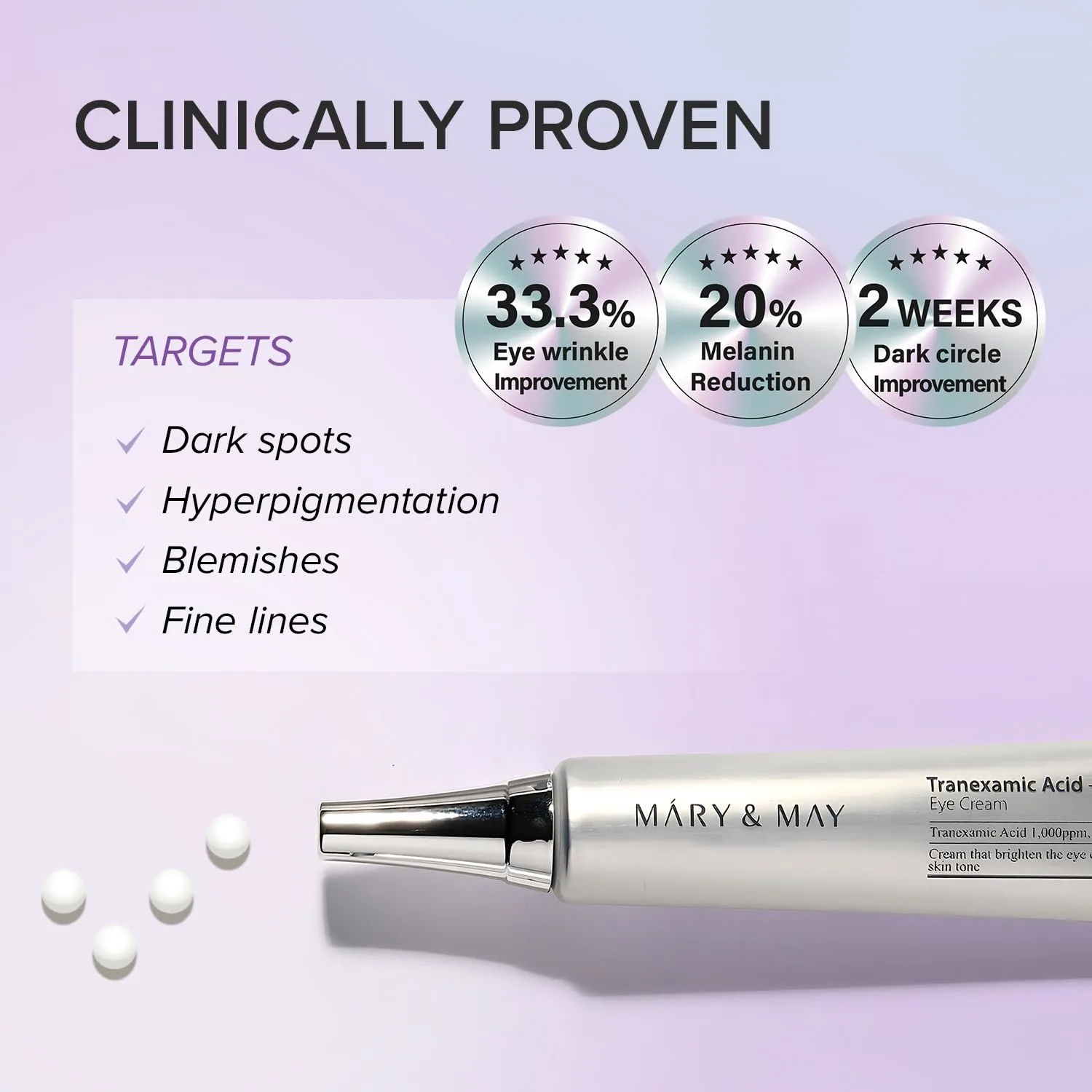 Mary&May Tranexamic Acid + Glutathione Under Eye Cream (1,000ppm Each) 30g