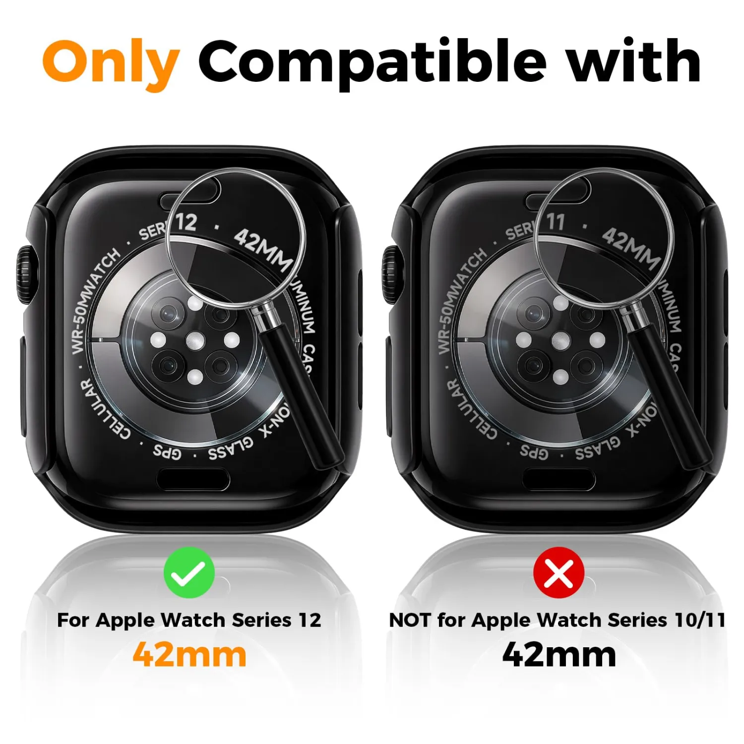 6 Pack Case for Apple Watch Series 12 42mm with Screen Protector