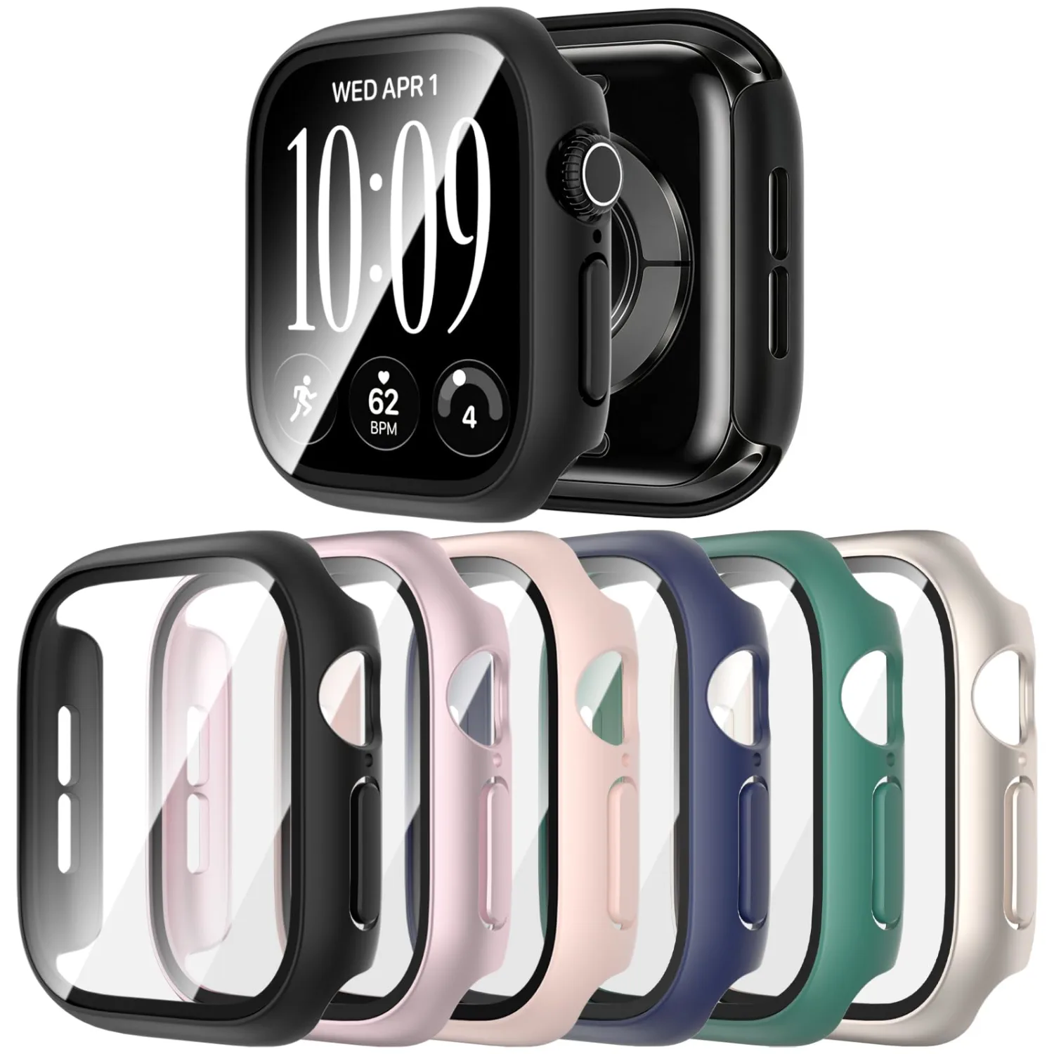 6 Pack Case for Apple Watch Series 12 42mm with Screen Protector