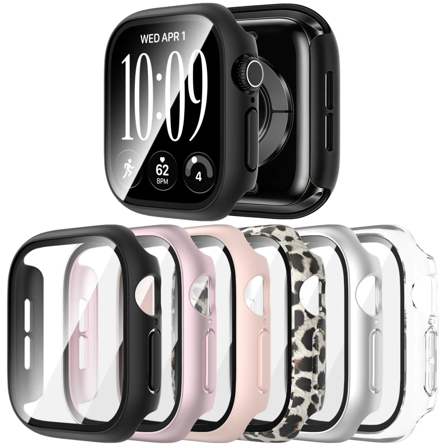 6 Pack Case for Apple Watch Series 12 42mm with Screen Protector