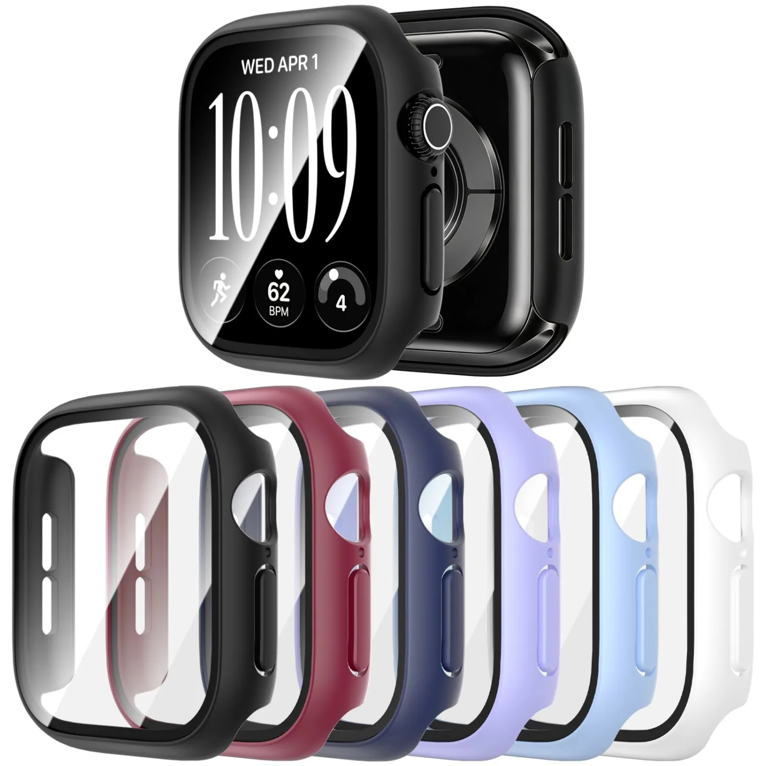 6 Pack Case for Apple Watch Series 12 46mm with Screen Protector