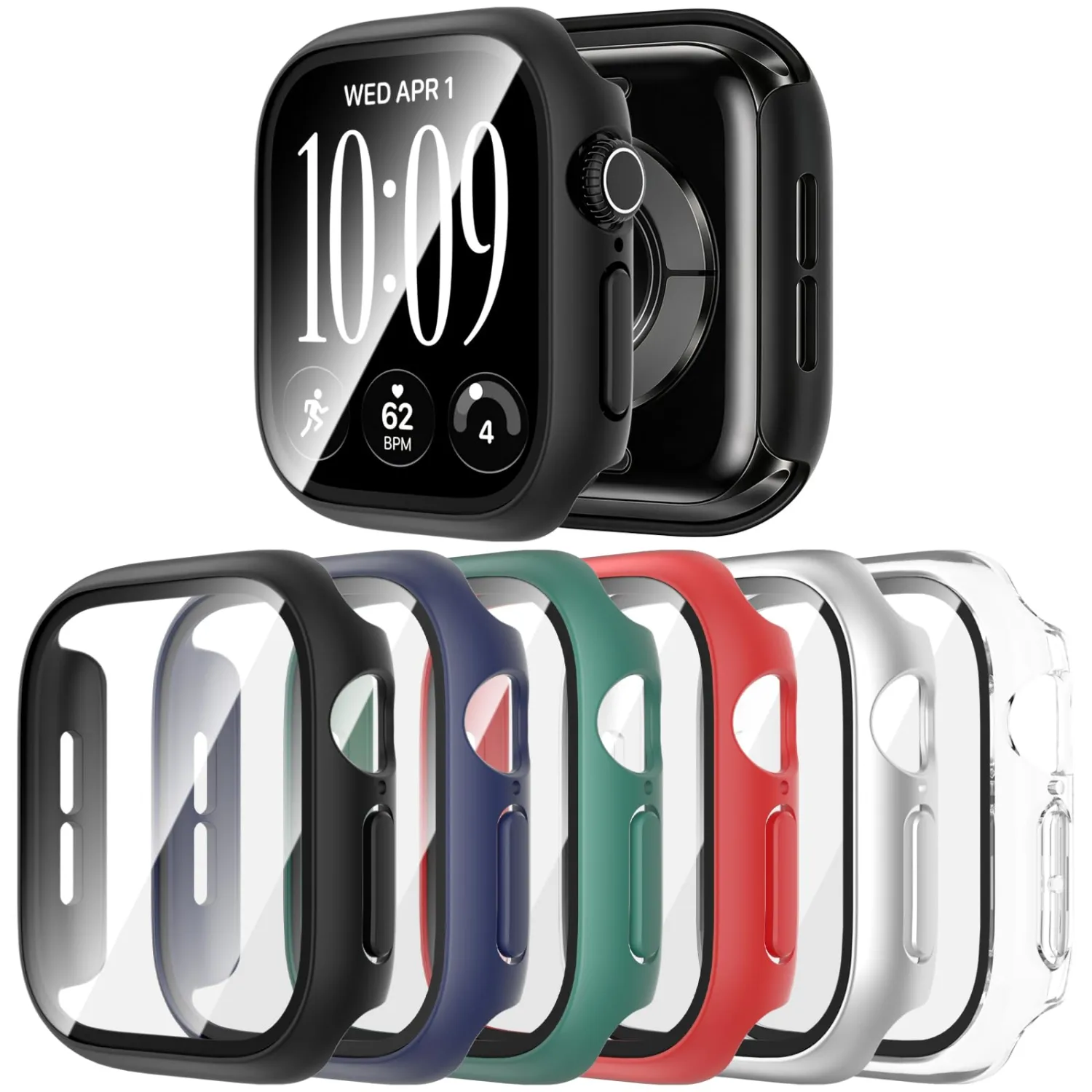 6 Pack Case for Apple Watch Series 12 46mm with Screen Protector