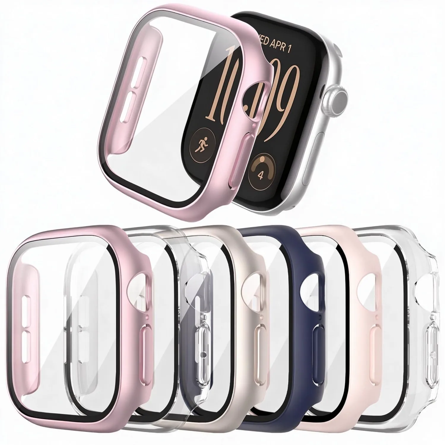 Case with Tempered Glass Screen Protector for Apple Watch Series 12 46mm