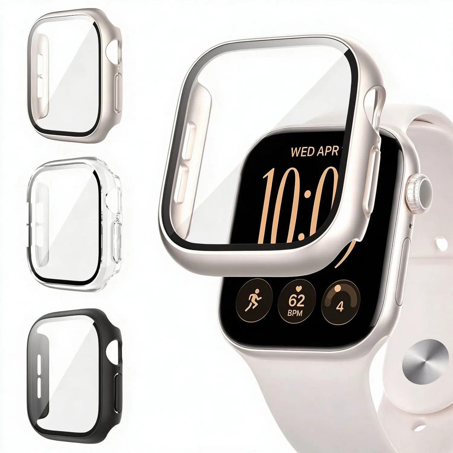 Case with Tempered Glass Screen Protector for Apple Watch Series 12 42mm