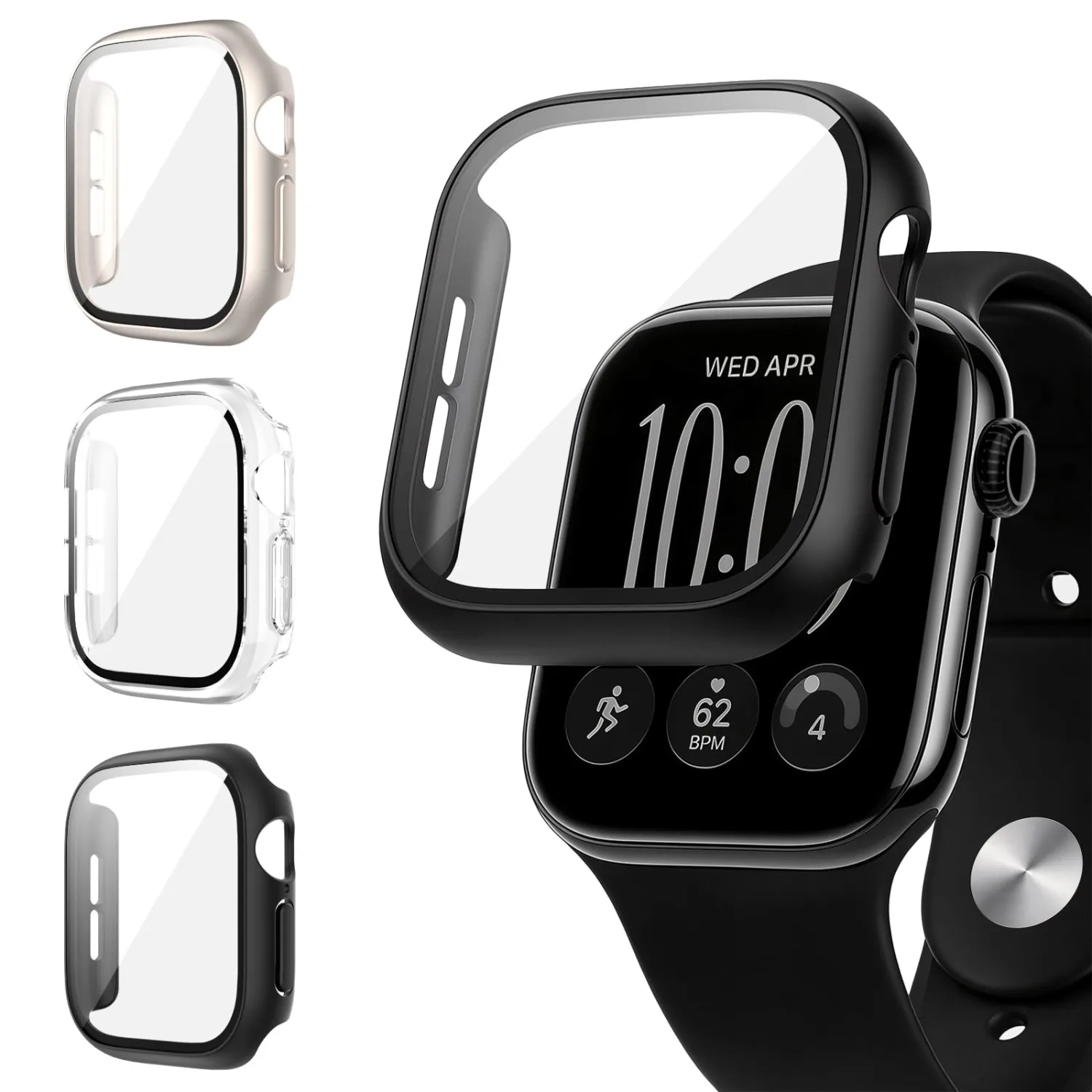 Case with Tempered Glass Screen Protector for Apple Watch Series 12 46mm