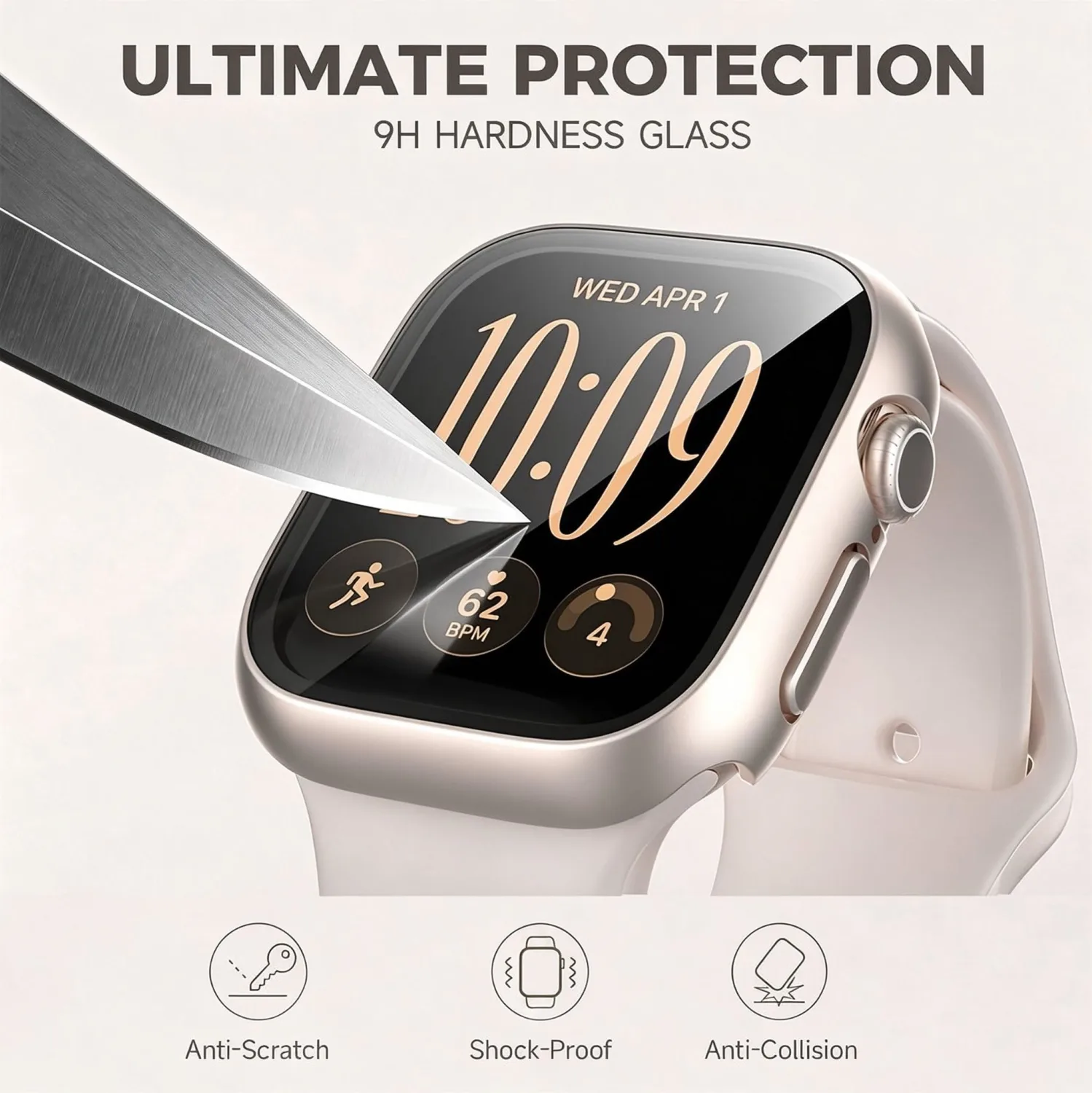 Case with Tempered Glass Screen Protector for Apple Watch Series 12 46mm