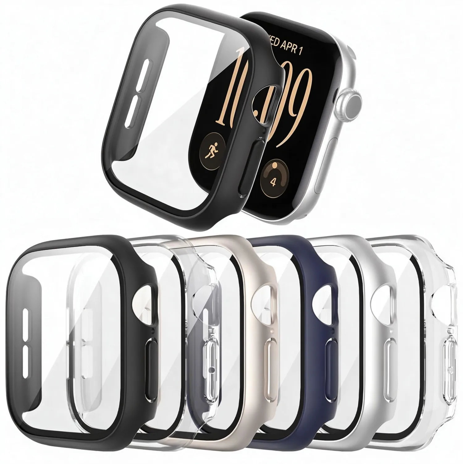 Case with Tempered Glass Screen Protector for Apple Watch Series 12 42mm