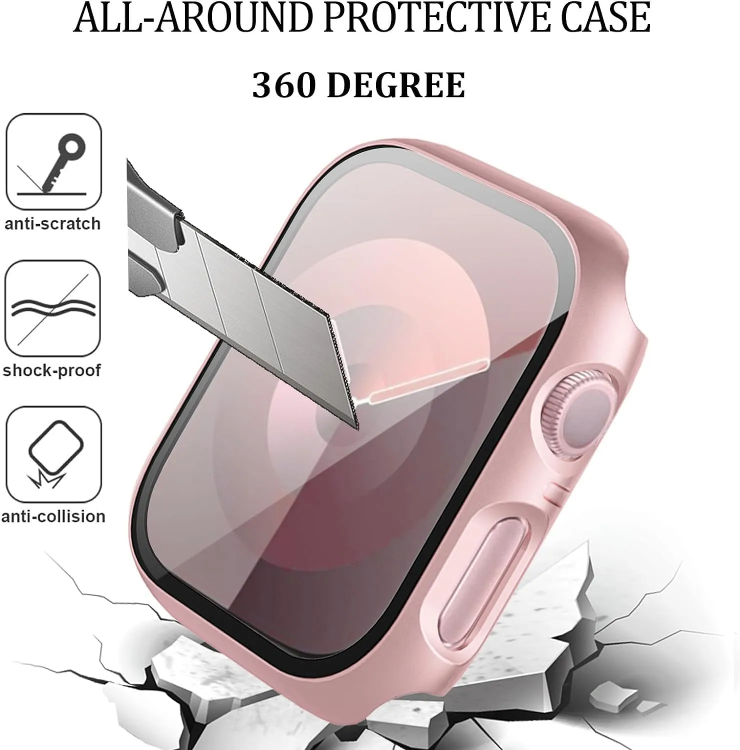 6-Pack Case with Screen Protector for Apple Watch Series 12 46mm