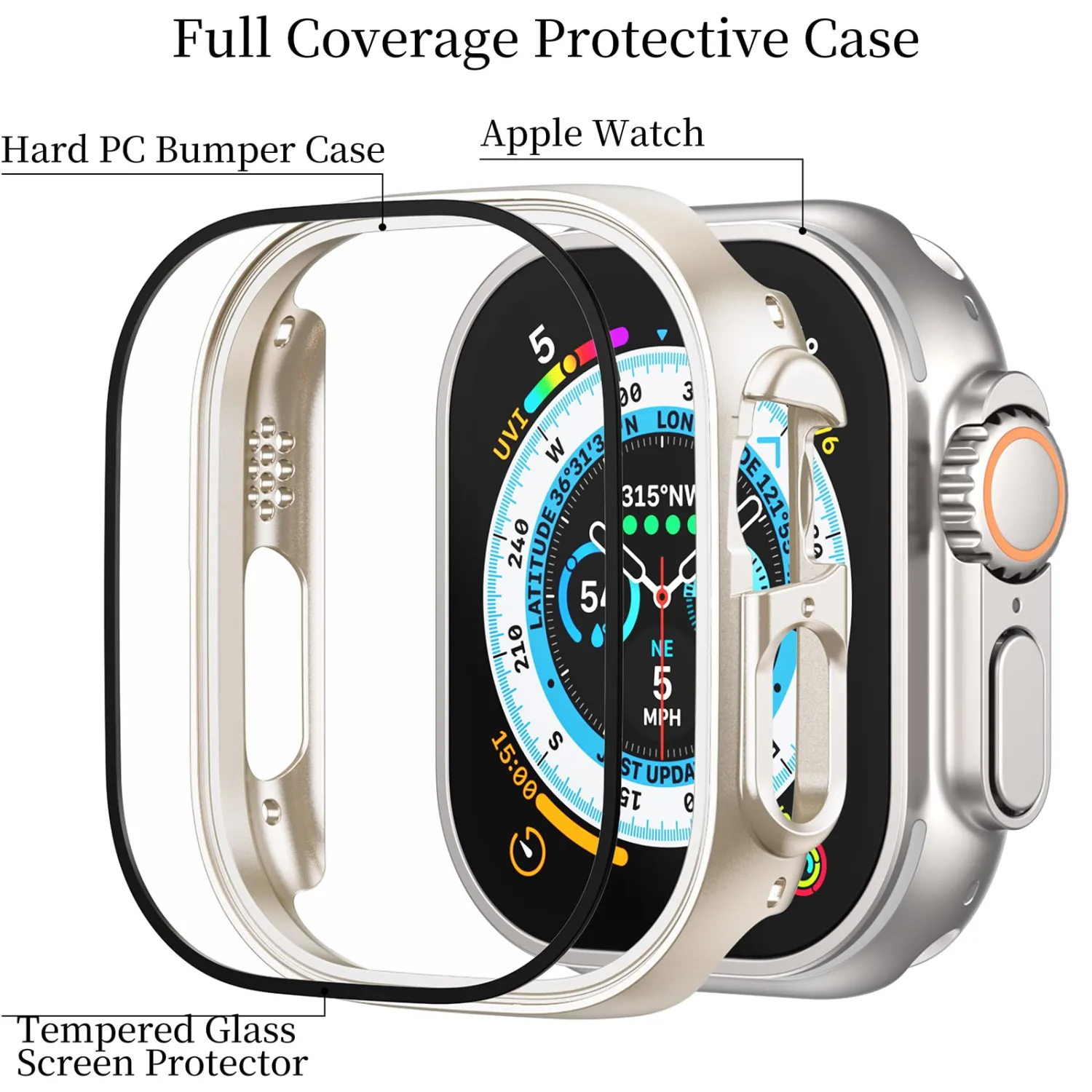 6-Pack Case with Screen Protector for Apple Watch Ultra 4/3/2/1 49mm