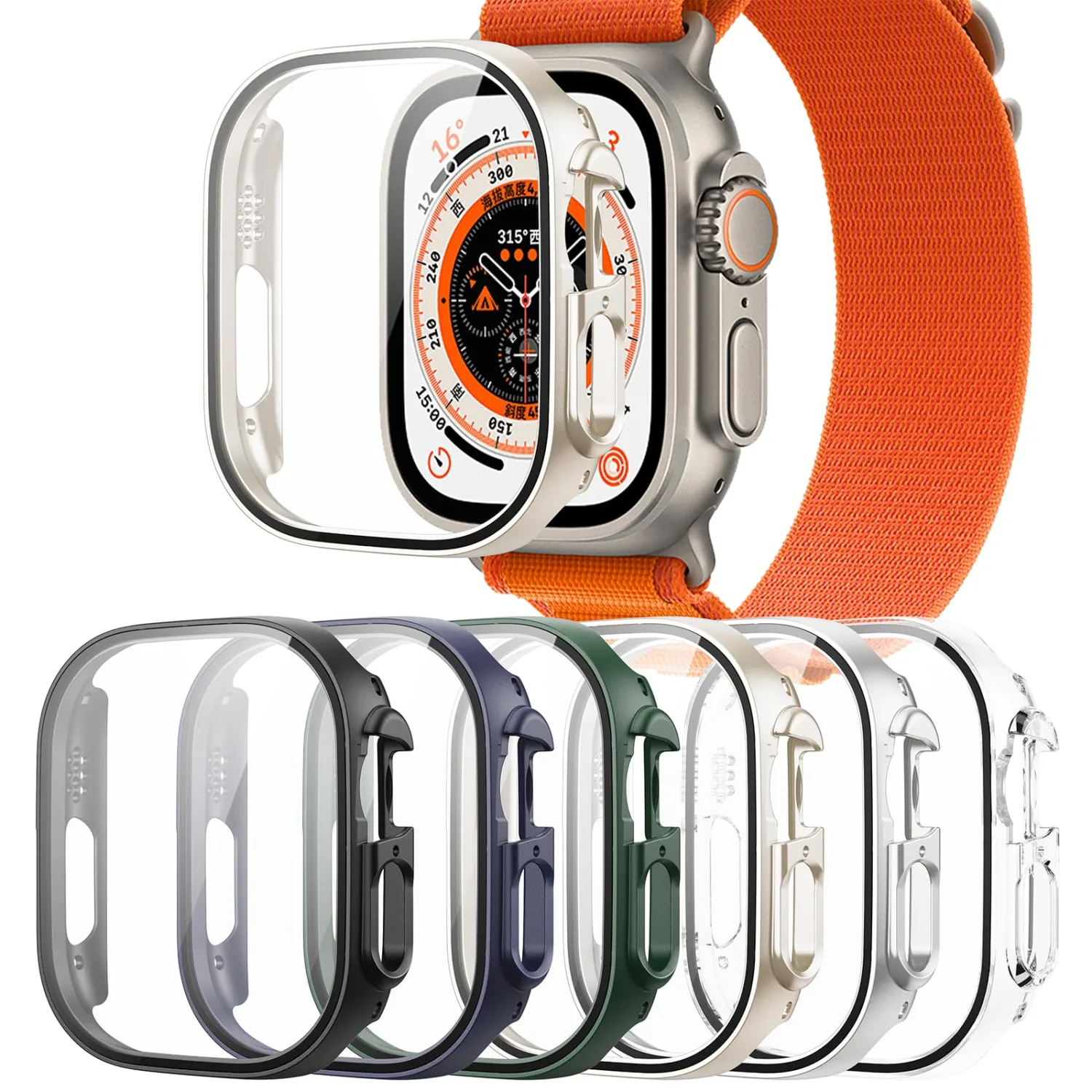 6-Pack Case with Screen Protector for Apple Watch Ultra 4/3/2/1 49mm