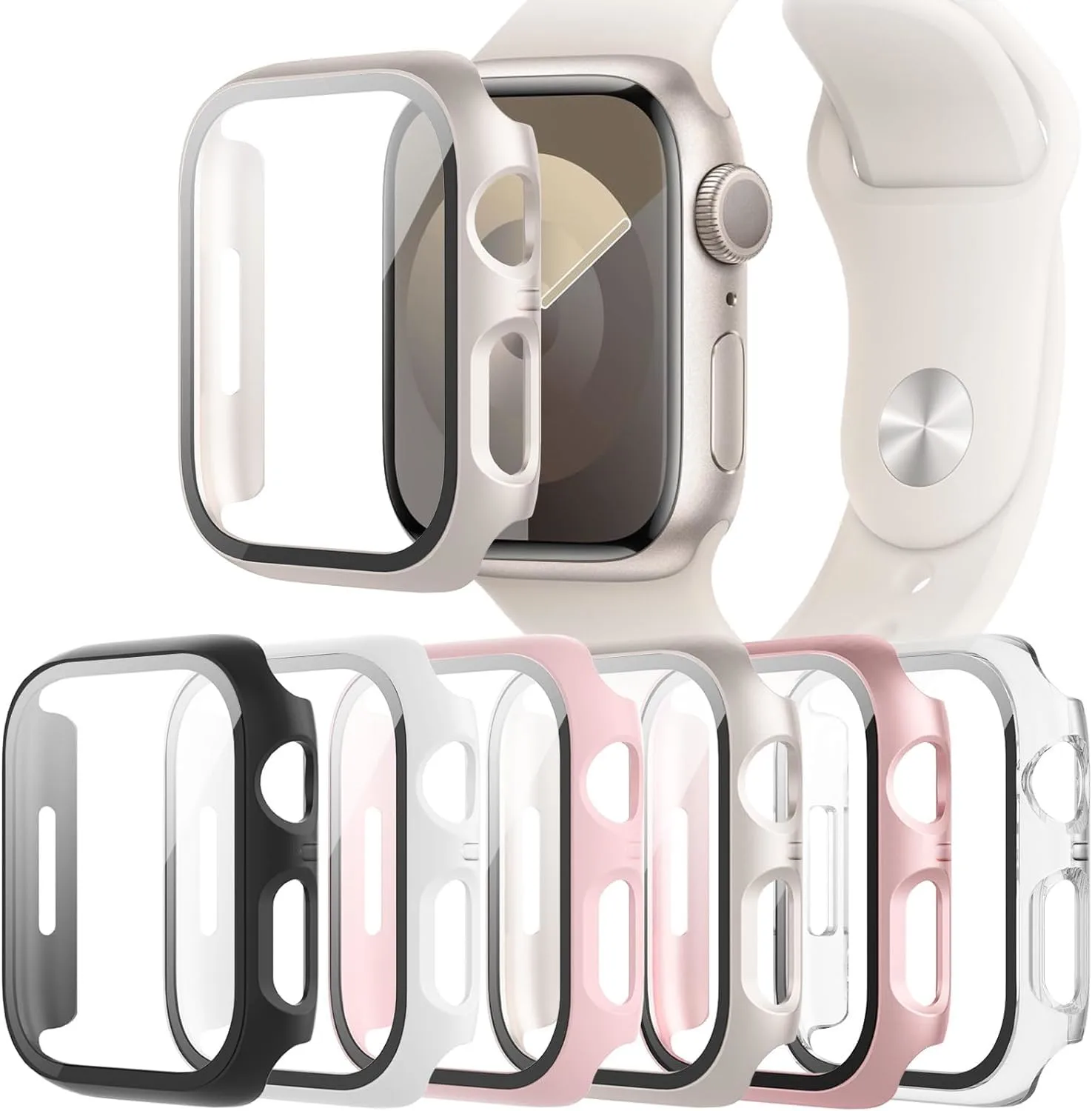6-Pack Case with Screen Protector for Apple Watch Series 11/10 42mm
