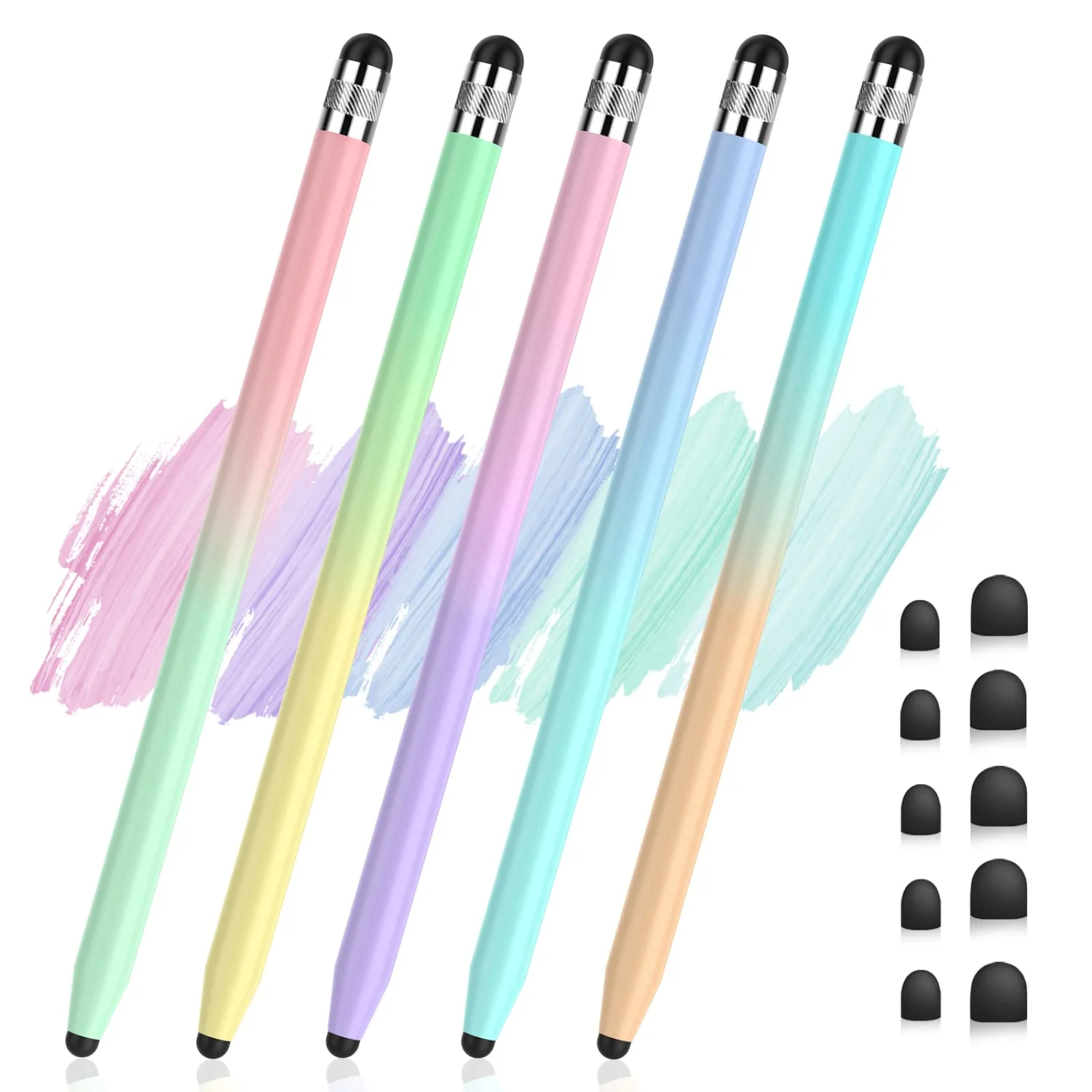 STYLUSHOME 5Pcs Stylus Pens, 2 in 1 Stylists Stylus Pen for Touchscreen