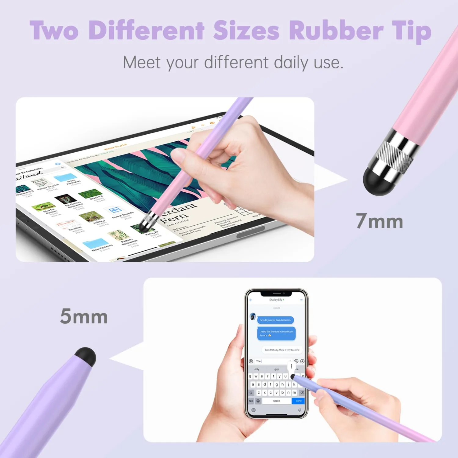 STYLUSHOME 5Pcs Stylus Pens, 2 in 1 Stylists Stylus Pen for Touchscreen