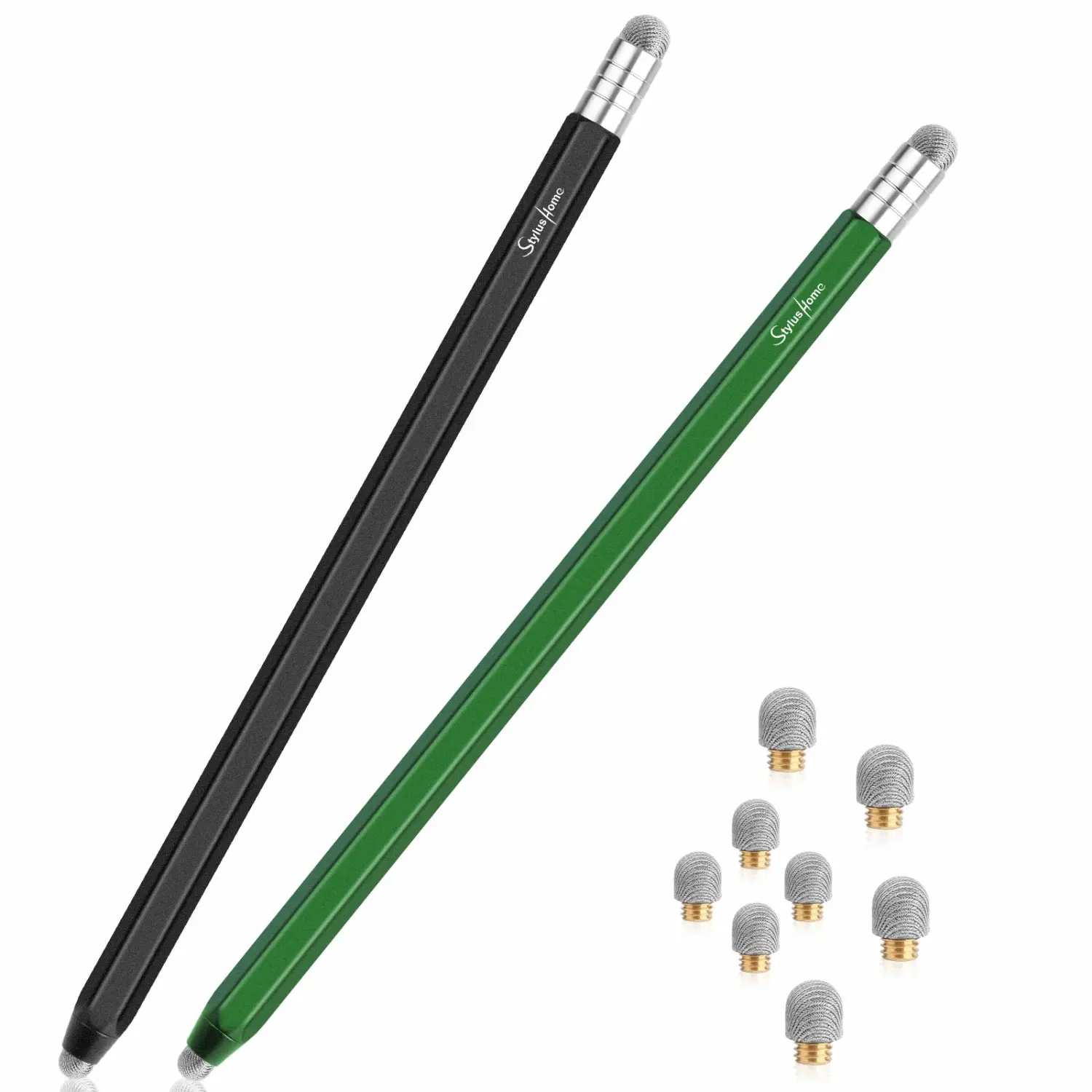 STYLUSHOME Stylus Pens for Touch Screens (2 Pcs), 2 in 1 Fiber Tips Pen