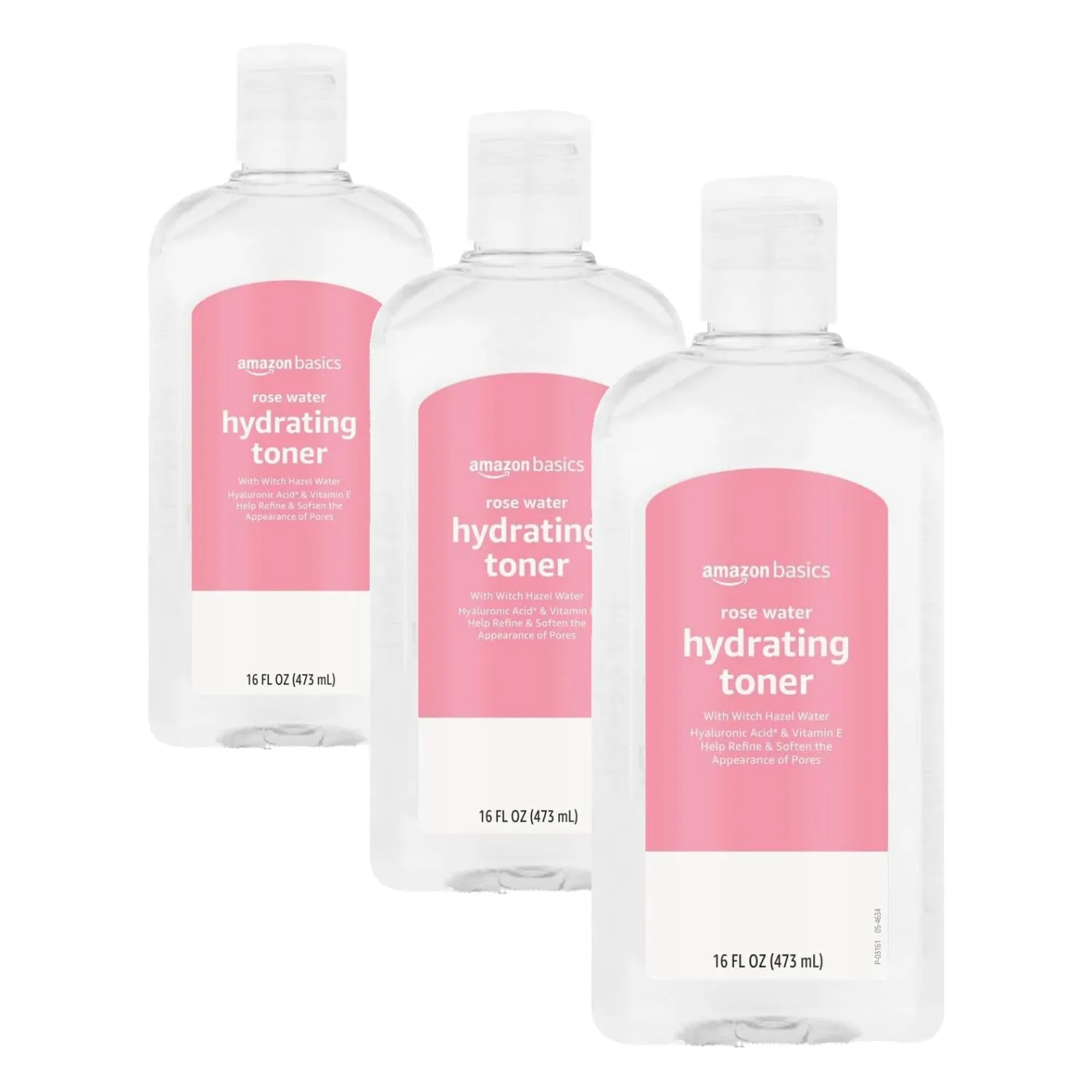 Amazon Basics Rose Water Hydrating Facial Toner, Alcohol Free, 16 fl oz (Pack of 3)