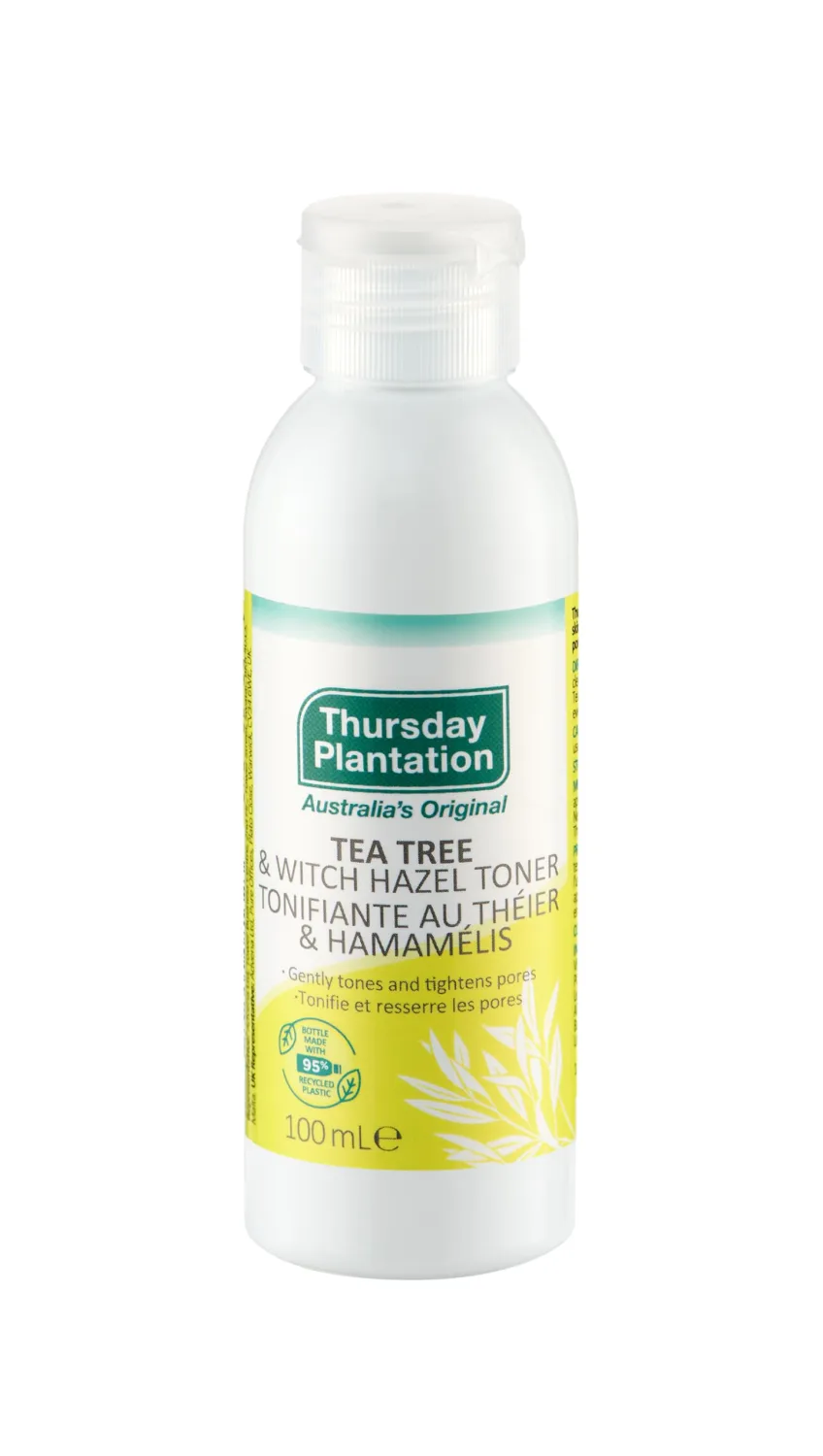 Thursday Plantation Tea Tree & Witch Hazel Toner - Purifies & Tightens Pores - Face Toner for All Skin Types - Smoothing & Radiant Skin - 3.37 fl. oz (100ml)