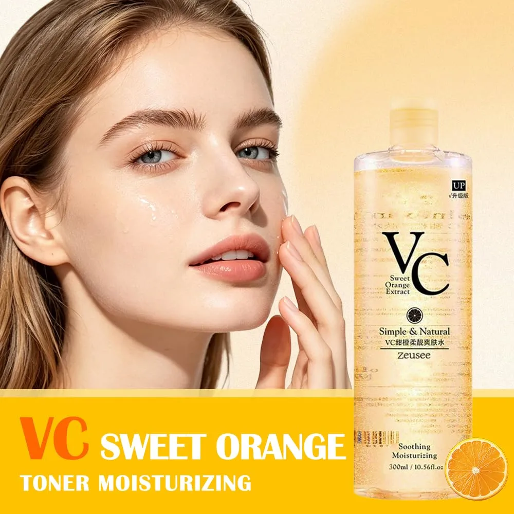 VC Orange Toner, Hydrating Toner, Soothing Moisturizing Face Toner with Citrus Extract and Glycerin, 10.56 fl oz