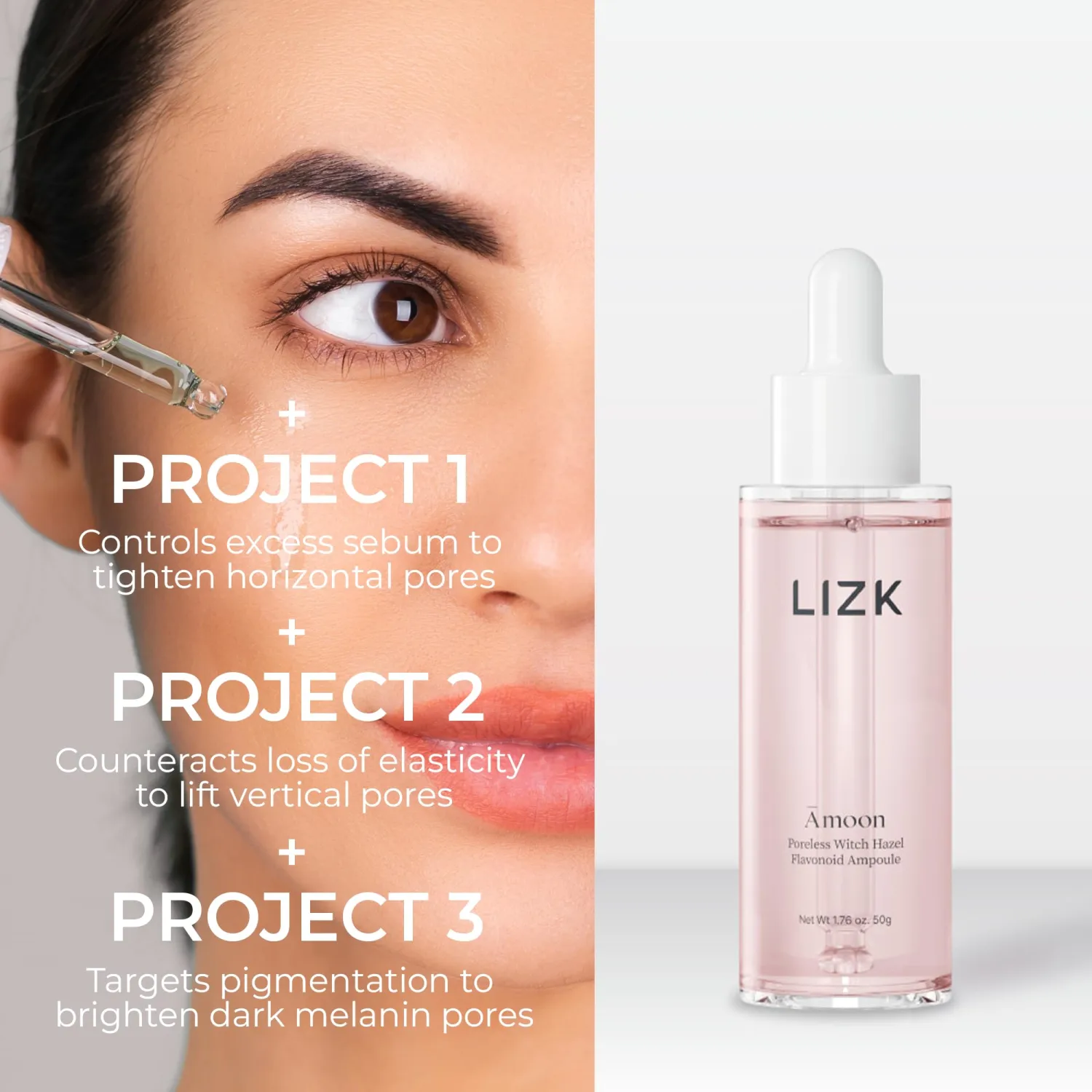 LIZK Amoon Facial Ampoule – Hydrating & Revitalizing Skin Care, 1.76oz