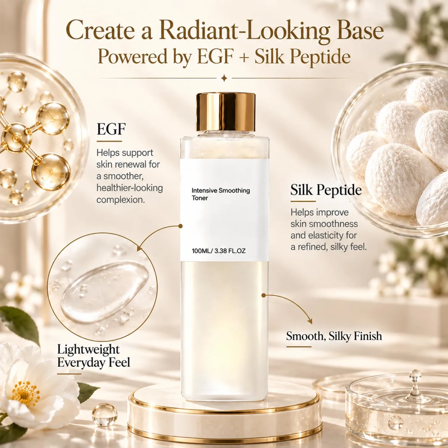 Silky Hydration Firming Toner,Gentle for Daily Use 1pcs