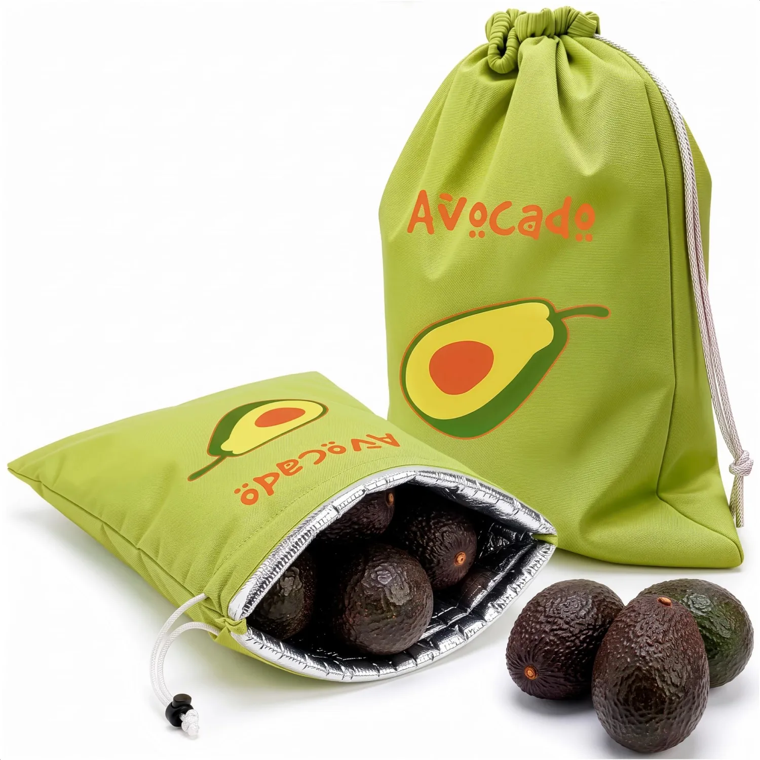 Avocado Storage Bag, 13.8 x 10.6 in, Reusable Produce Bags for Fridge
