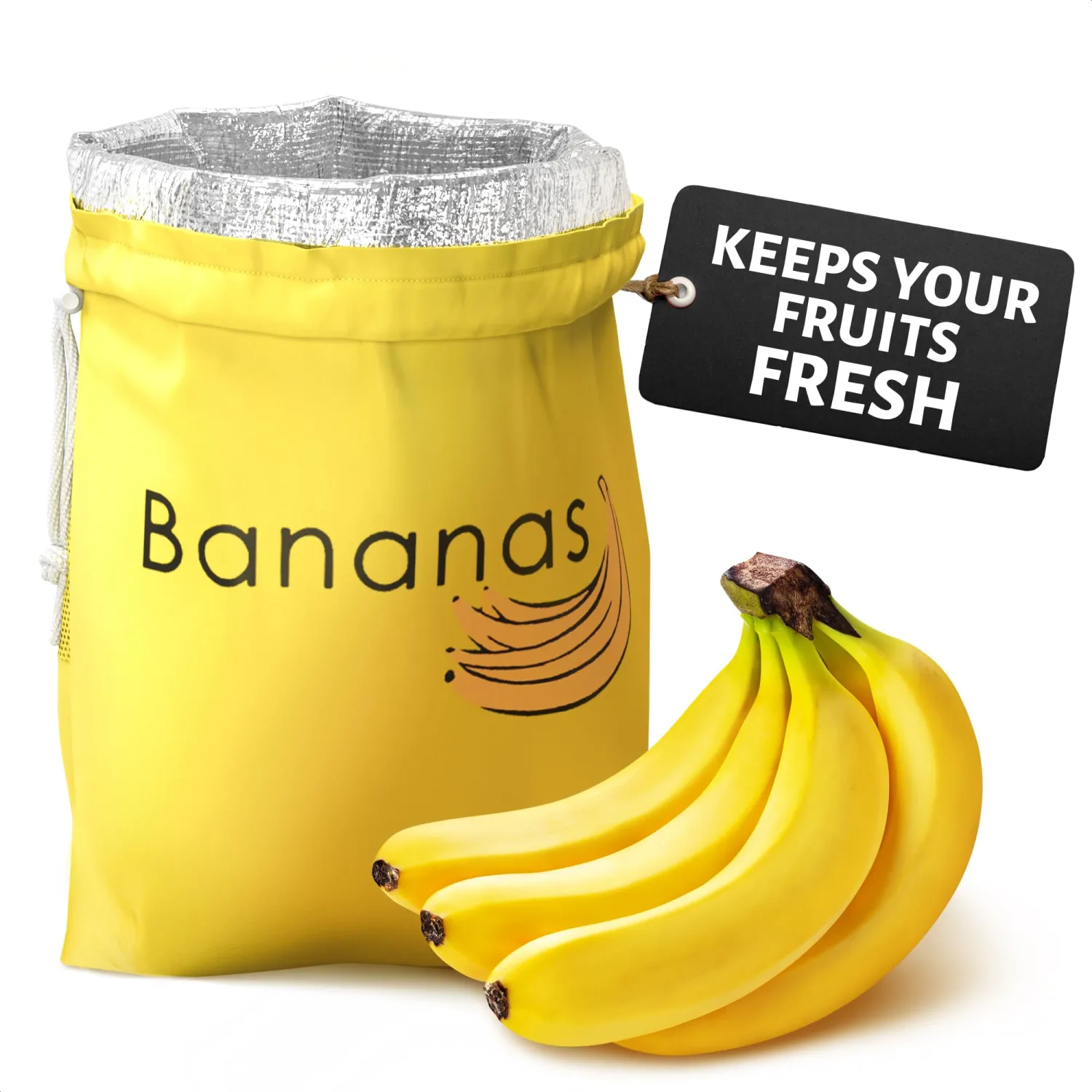 Banana Bag to Keep Bananas Fresh for Longer, Aluminum-Lined Storage