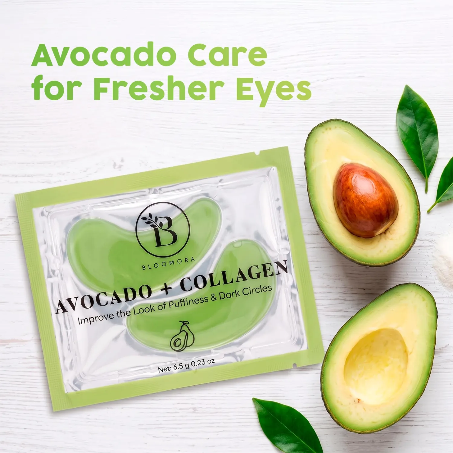 Under Eye Patches with Avocado and Collagen for Puffy Eyes, Dark Circles