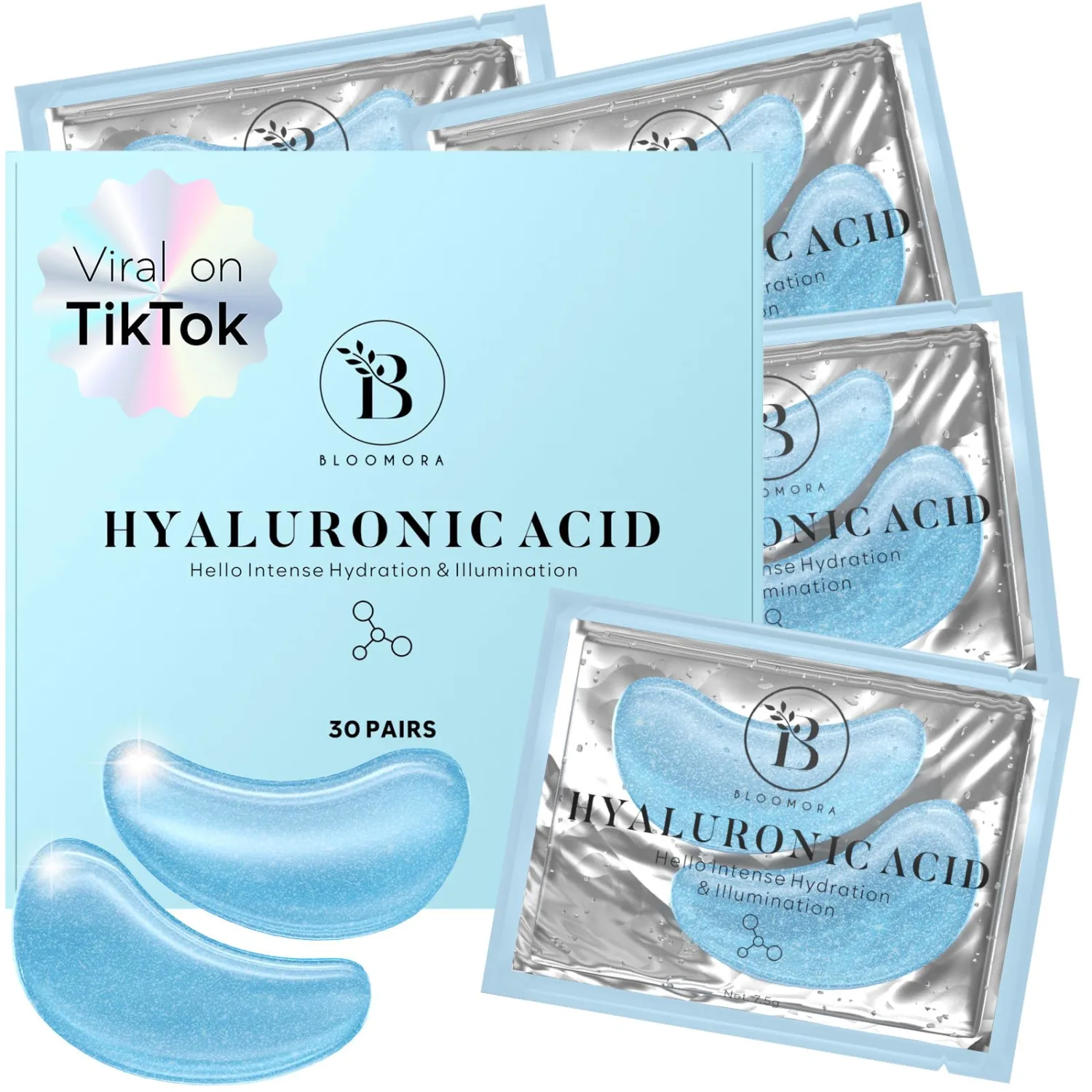 Under Eye Patches with Hyaluronic Acid and Collagen for Dark Circles