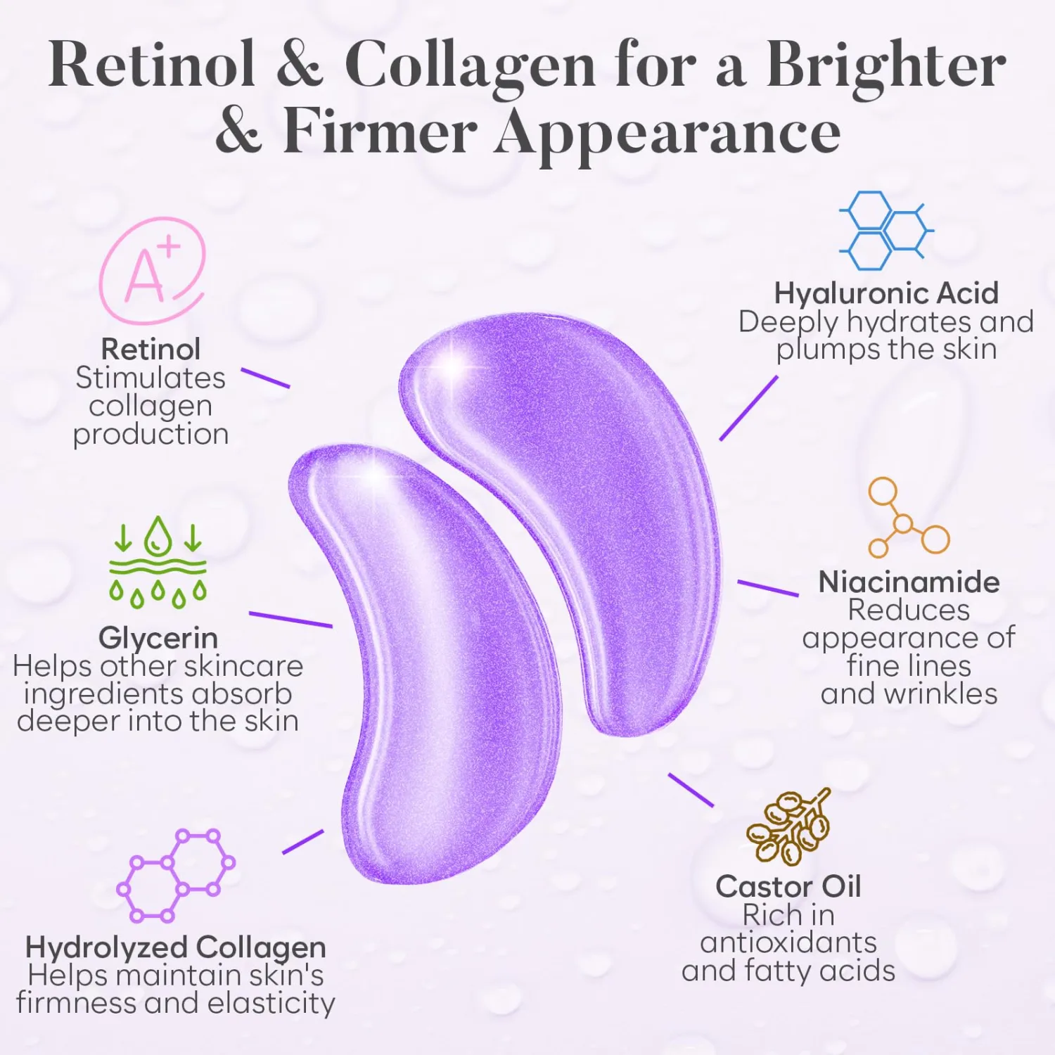 Under Eye Patches with Retinol and Collagen for Puffy Eyes, Dark Circles