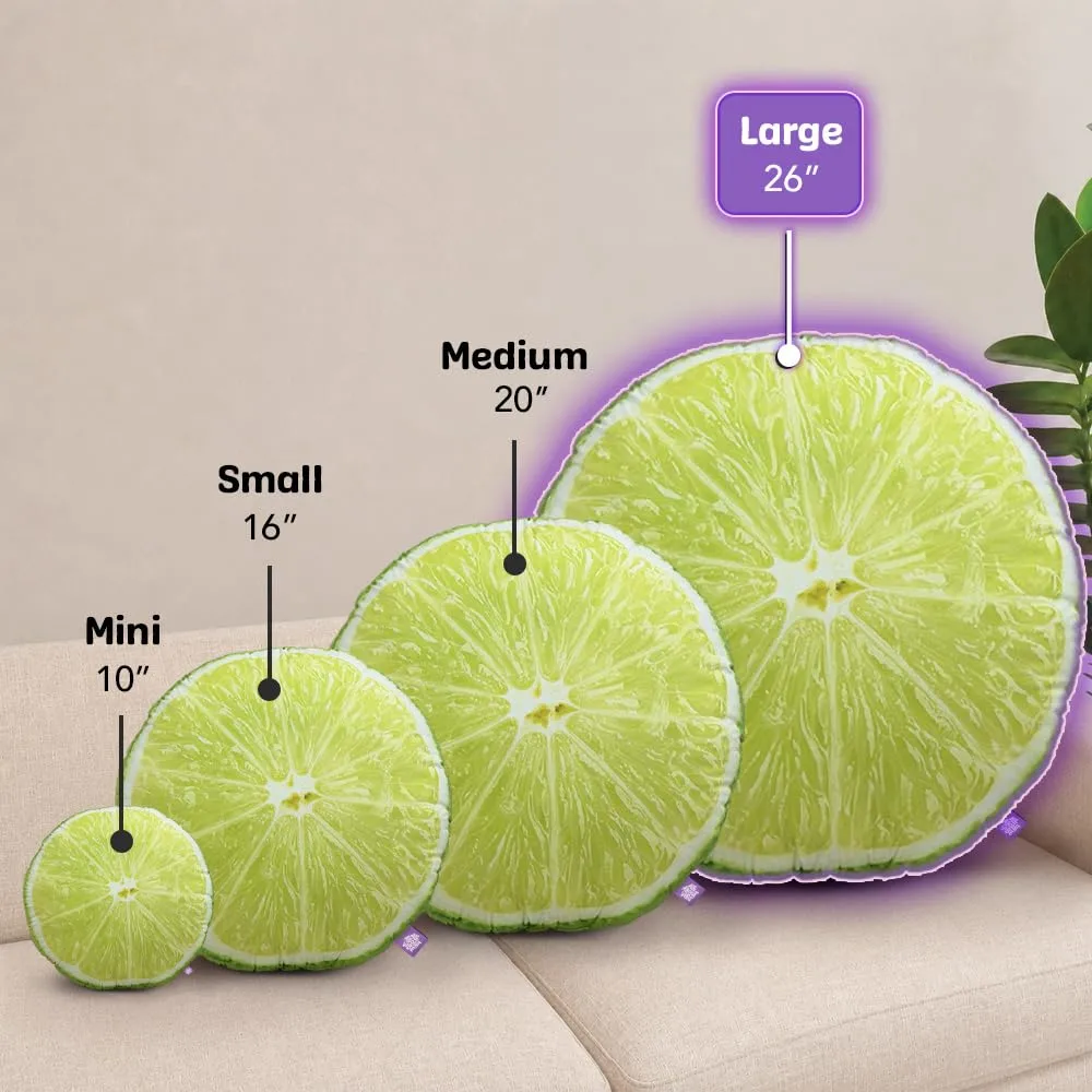 All About Vibe Lime Pillow, Realistic 3D Novelty Throw Pillow