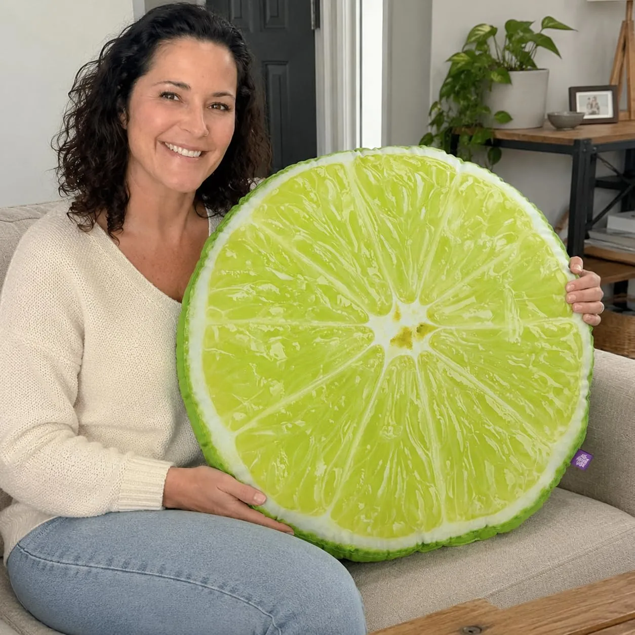 All About Vibe Lime Pillow, Realistic 3D Novelty Throw Pillow