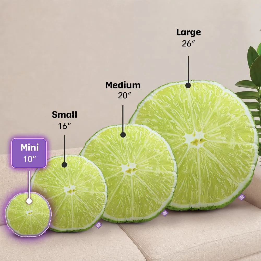 All About Vibe Lime Pillow, Realistic 3D Novelty Throw Pillow