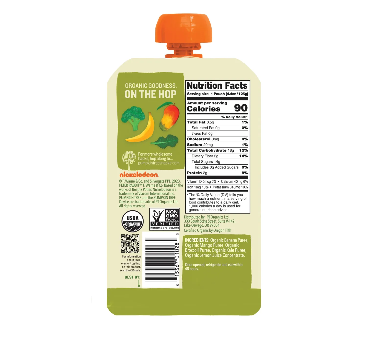 Peter Rabbit Organics Baby Kale Broccoli Mango, 4.40 oz- Packaging may vary